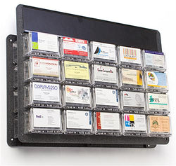 20 Pocket Business Card Holder for Wall, Push Dispenser, Header, Fits 2000