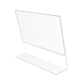 FixtureDisplays® 12PK 11 x 8.5" Clear Acrylic Sign Holder with Slant Back Design Landscape , Horizontal Picture Frame 19780-11X8.5-12PK