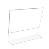 FixtureDisplays® 12PK 11 x 8.5" Clear Acrylic Sign Holder with Slant Back Design Landscape , Horizontal Picture Frame 19780-11X8.5-12PK