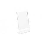 FixtureDisplays® 6PK 4 x 6" Clear Acrylic Sign Holder with Slant Back Design Portrait, Vertical Picture Frame 19780-4X6-6PK