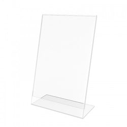 FixtureDisplays® 12PK 5.5 x 8.5" Clear Acrylic Sign Holder with Slant Back Design Portrait, Vertical Picture Frame 19780-5.5X8.5-CLEAR-12PK
