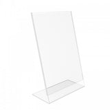 FixtureDisplays® 1PK 5.5 x 8.5" Clear Acrylic Sign Holder with Slant Back Design Portrait, Vertical Picture Frame 19780-5.5X8.5-CLEAR