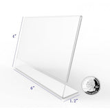 FixtureDisplays® 1PK 6 x 4" Clear Acrylic Sign Holder with Slant Back Design Landscape , Horizontal Picture Frame 19780-6X4