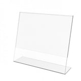 FixtureDisplays® 6PK 7 x 5" Clear Acrylic Sign Holder with Slant Back Design Landscape , Horizontal Picture Frame 19780-7X5-6PK