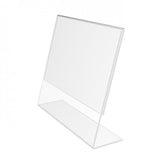 FixtureDisplays® 1PK 7 x 5" Clear Acrylic Sign Holder with Slant Back Design Landscape , Horizontal Picture Frame 19780-7X5