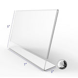 FixtureDisplays® 1PK 7 x 5" Clear Acrylic Sign Holder with Slant Back Design Landscape , Horizontal Picture Frame 19780-7X5