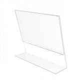 FixtureDisplays® 6PK 7 x 5" Clear Acrylic Sign Holder with Slant Back Design Landscape , Horizontal Picture Frame 19780-7X5-6PK