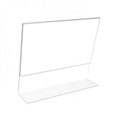 FixtureDisplays® 6PK 7 x 5" Clear Acrylic Sign Holder with Slant Back Design Landscape , Horizontal Picture Frame 19780-7X5-6PK