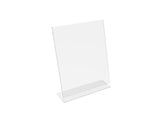 FixtureDisplays® 12PK 8.5 x 11" Clear Acrylic Sign Holder with Slant Back Design Portrait, Vertical Picture Frame 19780-8.5X11-12PK