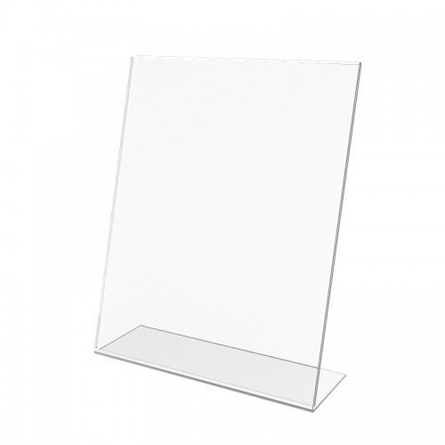 FixtureDisplays® 3PK 8 x 10" Clear Acrylic Sign Holder with Slant Back Design Portrait, Vertical Picture Frame 19780-8X10-CLEAR-3PK