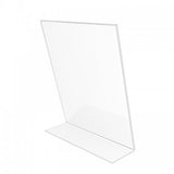 FixtureDisplays® 3PK 8 x 10" Clear Acrylic Sign Holder with Slant Back Design Portrait, Vertical Picture Frame 19780-8X10-CLEAR-3PK