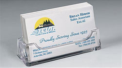 Single Pocket Acrylic Business Card Holder for Table, Fits 49 Cards   Clear