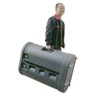 Oval Trade Show Case with Twist Latches & Wheels - Black 19800