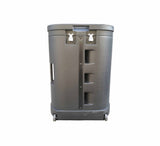 Oval Trade Show Case with Twist Latches & Wheels   Black 19800