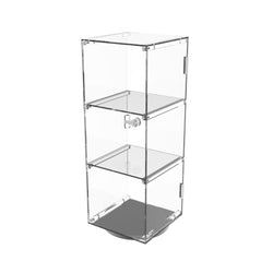6X6X16" Assembled Rotating Acrylic Tower Showcase Display Figurine Model Clear 20000-Assembled