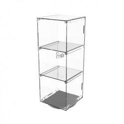 FixtureDisplays 6 x 6 x 16 Rotating Mini Acrylic Tower Showcase Display 20000