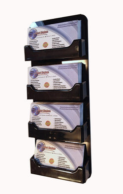 Black 4 Pocket Wall Mount Business Card Holder 20015