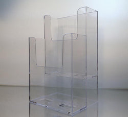 2 Tiered Clear Acrylic Tri Fold Brochure Holder 20026