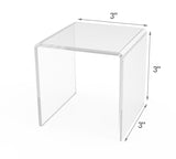 Clear Acrylic Riser: 3W x 3D x 3H, 1/8 Thick 20042