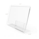 11x8.5 Clear Sign Holder Business Card Acrylic Literature Display Marketing