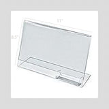 11W x 8.5H Slanted Sign Holder with Business Card Holder 20044