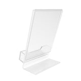 Lucite Clear Acrylic Slanted Sign Holder with Business Card Holder 20045