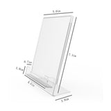 Lucite Plexiglass Clear Acrylic Slanted Sign Holder with Business Card Holder