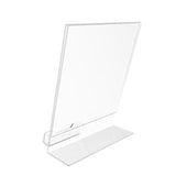 FixtureDisplays?8.5 x 11Lucite Plexiglass Clear Acrylic Slanted Sign Holder with Removable Business Card Holder 20047