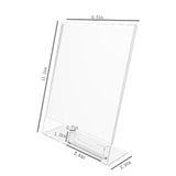 FixtureDisplays?8.5 x 11Lucite Plexiglass Clear Acrylic Slanted Sign Holder with Removable Business Card Holder 20047