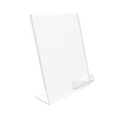 FixtureDisplays?8.5 x 11Lucite Plexiglass Clear Acrylic Slanted Sign Holder with Removable Business Card Holder 20047