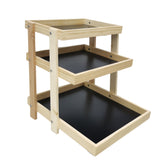 15 X 17.8 X 18" 3-Layer Wood Tray Shelf Ideal for Supermarkets, Grocery Stores 20813