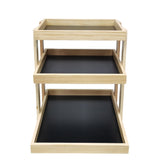 15 X 17.8 X 18" 3-Layer Wood Tray Shelf Ideal for Supermarkets, Grocery Stores 20813