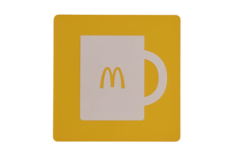 Mugs Storage Sign Recylce Bin Sign McDonalds Beverage Recycle Trash Can Sign
