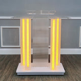 Deluxe LED Lighted Church Podium Pulpit Event Lectern Funeral Home Hotel Debate 21065