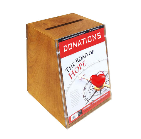 Donation Box Tithing Box Suggestion Ballot Box Fund raising Box Sign Holder