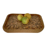 11.5"W x 0.7"H x 8.6"D Marble Cork Tray, Rectangular Serving Tray 21332