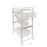 Rolling Beauty Cart Storage Cart Utility Cart Storage Bowl Tray Baskets