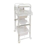 Rolling Beauty Cart Storage Cart Utility Cart Storage Bowl Tray Baskets