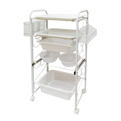 Rolling Beauty Cart Storage Cart Utility Cart Storage Bowl Tray Baskets