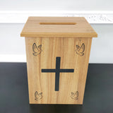 Christian Collection Box Suggestion Fundraising Donation Charity Box Doves Cross