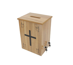 Christian Collection Box Suggestion Fundraising Donation Charity Box Doves Cross