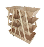 Wood Flower Vending Cart Kiosk Booth Expandable Retain Bin Closet Laudry Storage