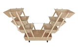 Wood Flower Vending Cart Kiosk Booth Expandable Retain Bin Closet Laudry Storage