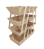 Wood Flower Vending Cart Kiosk Booth Expandable Retain Bin Closet Laudry Storage