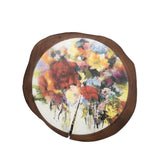 Wood tree slice trunk art wall picture portrait of a woman by Picasso abstract