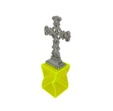 5.5 Tall Yellow Acrylic Riser Podium Crinkled Melting Pilar Plexiglass Display