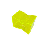 5.5 Tall Yellow Acrylic Riser Podium Crinkled Melting Pilar Plexiglass Display