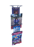 Wall Mount Literature Rack Magazine Brochure Travel Information Vinyl 8.3 Wide 21634 BLACK