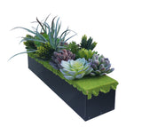 Artificial Succulent Metal Planter Arrangement Potted Succulents Centerpiece