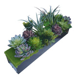 Artificial Succulent Metal Planter Arrangement Potted Succulents Centerpiece